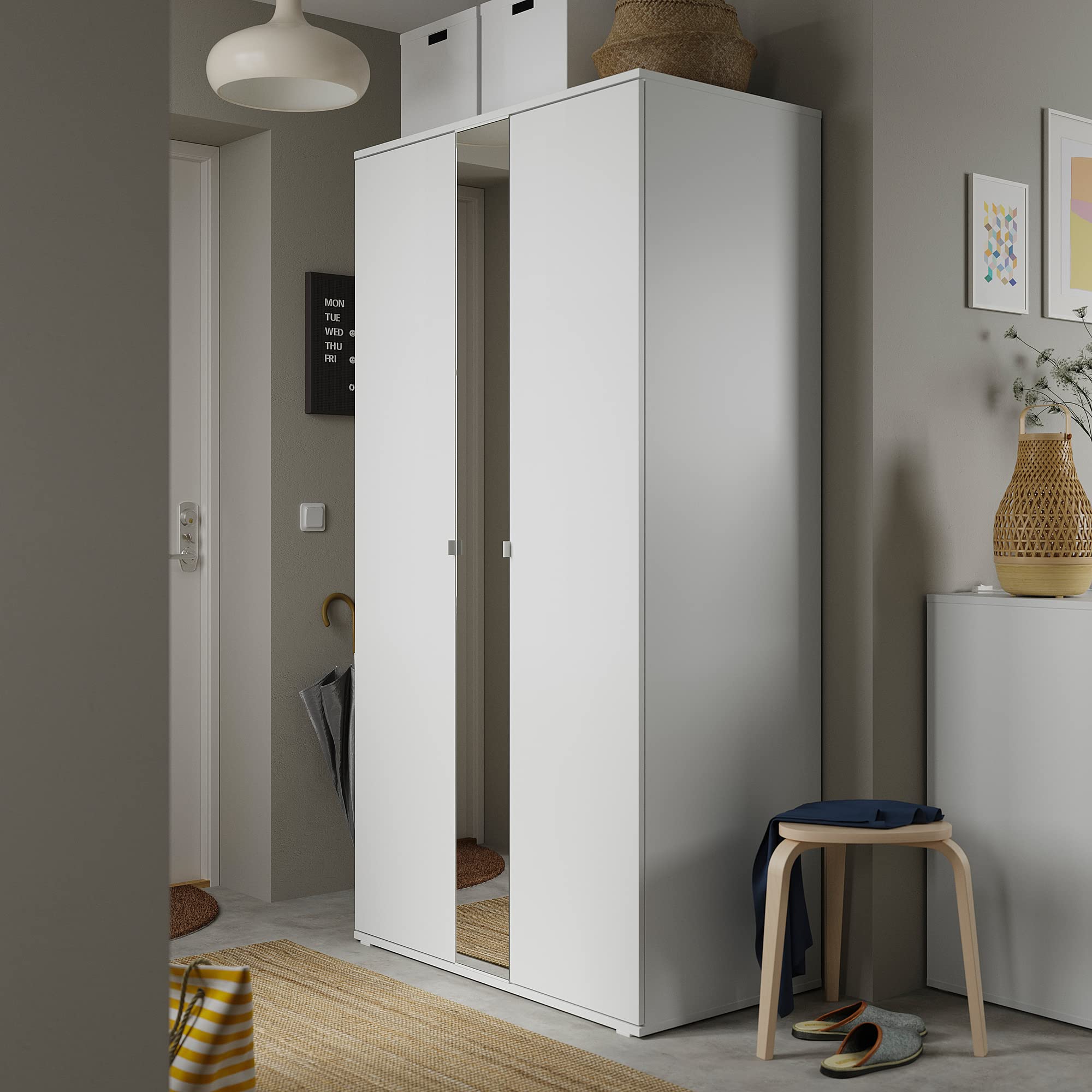 Ikea VIHALS Wardrobe with 2 Doors, 105 x 57 x 200 cm, White